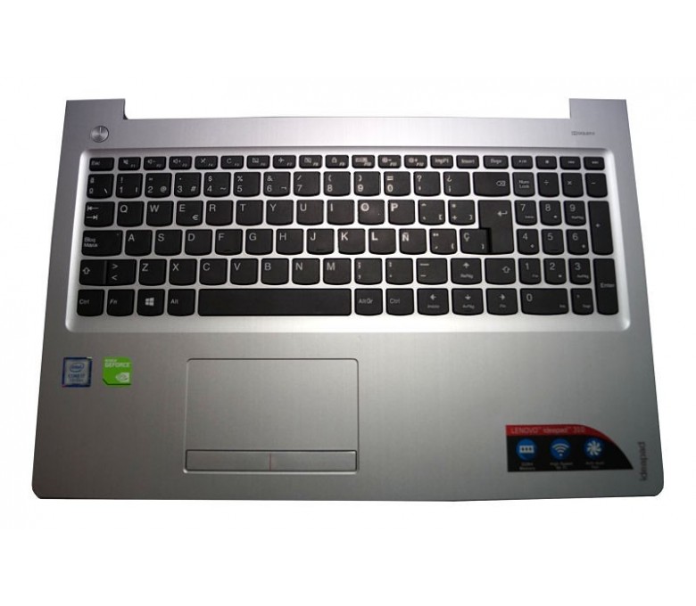 Teclado Con Carcasa Y Touchpad Para Lenovo Ideapad Plata Original