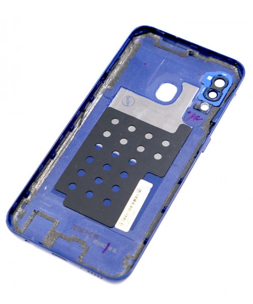 Tapa Trasera Con Cristal Embellecedor Para Samsung A20E A202F Azul