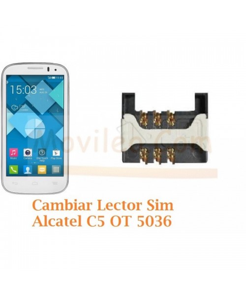 Cambiar Lector Sim Alcatel C5 OT5036 OT-5036 - Imagen 1